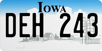 IA license plate DEH243