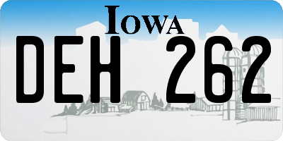 IA license plate DEH262