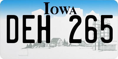 IA license plate DEH265