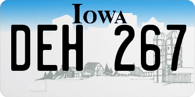 IA license plate DEH267