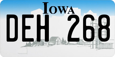 IA license plate DEH268