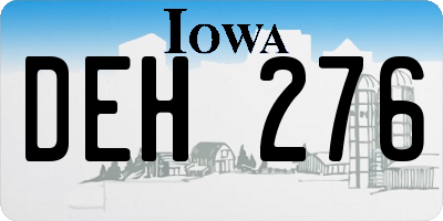 IA license plate DEH276