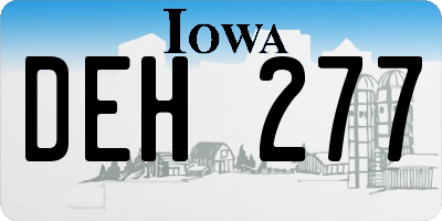 IA license plate DEH277