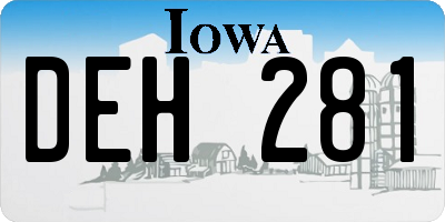 IA license plate DEH281
