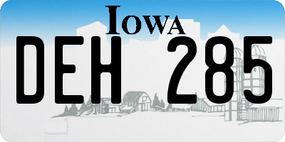 IA license plate DEH285