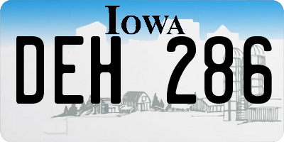 IA license plate DEH286