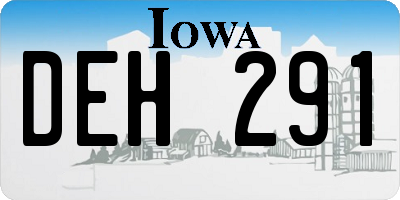 IA license plate DEH291
