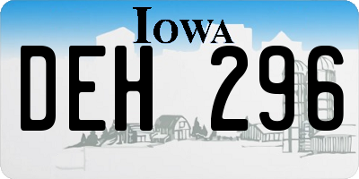 IA license plate DEH296