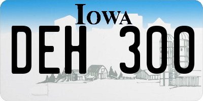 IA license plate DEH300