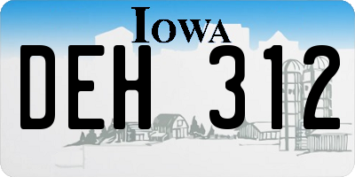 IA license plate DEH312