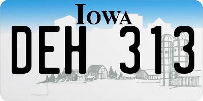 IA license plate DEH313
