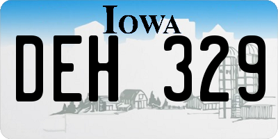 IA license plate DEH329