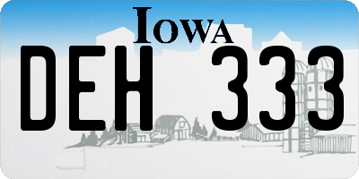 IA license plate DEH333