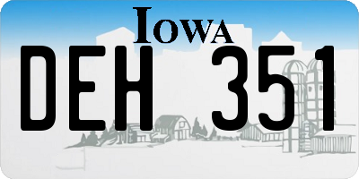 IA license plate DEH351