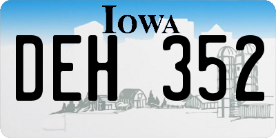 IA license plate DEH352