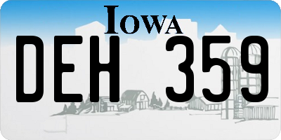 IA license plate DEH359
