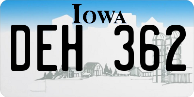IA license plate DEH362