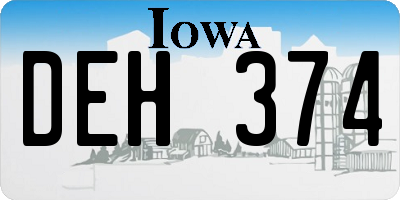 IA license plate DEH374