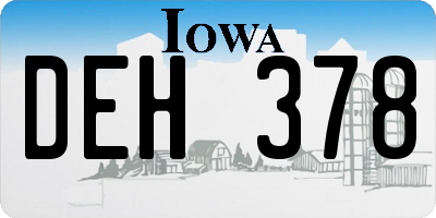 IA license plate DEH378