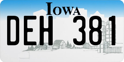 IA license plate DEH381