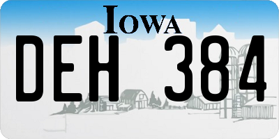 IA license plate DEH384