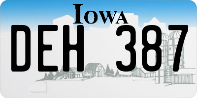 IA license plate DEH387