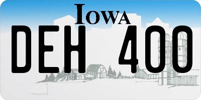 IA license plate DEH400