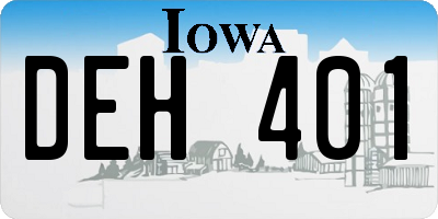IA license plate DEH401