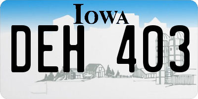 IA license plate DEH403