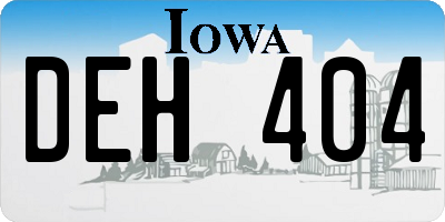 IA license plate DEH404