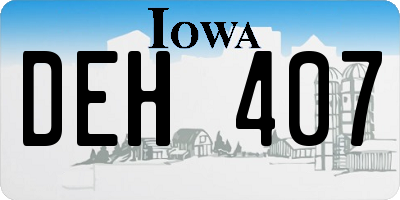 IA license plate DEH407