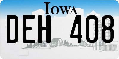 IA license plate DEH408