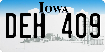IA license plate DEH409