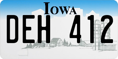 IA license plate DEH412