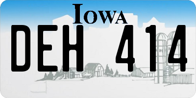IA license plate DEH414