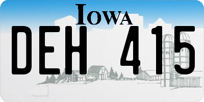 IA license plate DEH415
