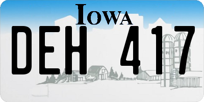 IA license plate DEH417
