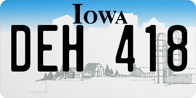 IA license plate DEH418
