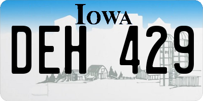 IA license plate DEH429