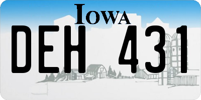 IA license plate DEH431