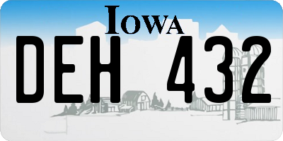 IA license plate DEH432