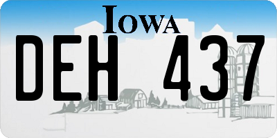 IA license plate DEH437