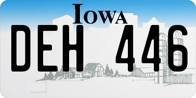 IA license plate DEH446
