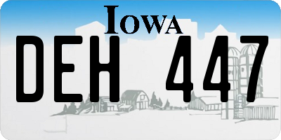 IA license plate DEH447
