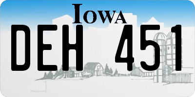 IA license plate DEH451