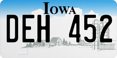 IA license plate DEH452