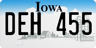 IA license plate DEH455