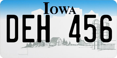 IA license plate DEH456
