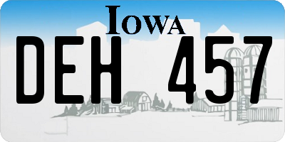 IA license plate DEH457