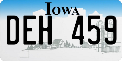 IA license plate DEH459